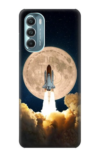 W3859 Bitcoin to the Moon Hard Case and Leather Flip Case For Motorola Moto G Stylus 5G (2022)