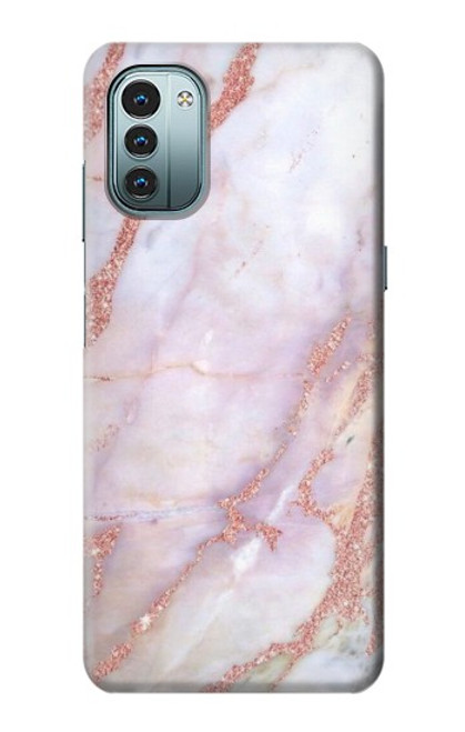 W3482 Soft Pink Marble Graphic Print Hard Case and Leather Flip Case For Nokia G11, G21