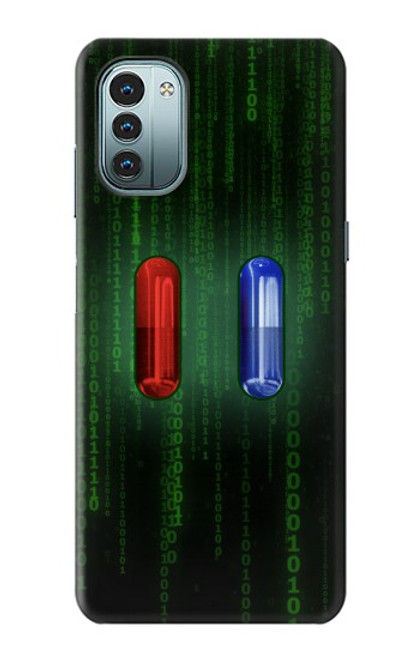 W3816 Red Pill Blue Pill Capsule Hard Case and Leather Flip Case For Nokia G11, G21