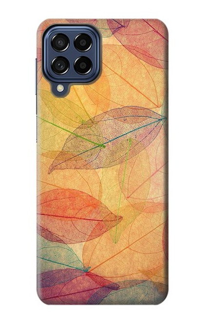 W3686 Fall Season Leaf Autumn Hard Case and Leather Flip Case For Samsung Galaxy M53