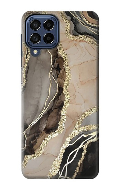 W3700 Marble Gold Graphic Printed Hard Case and Leather Flip Case For Samsung Galaxy M53
