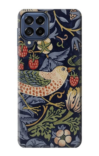 W3791 William Morris Strawberry Thief Fabric Hard Case and Leather Flip Case For Samsung Galaxy M53