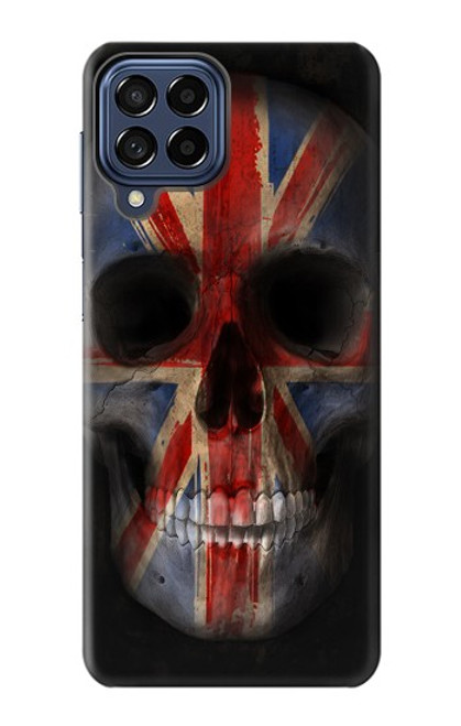 W3848 United Kingdom Flag Skull Hard Case and Leather Flip Case For Samsung Galaxy M53
