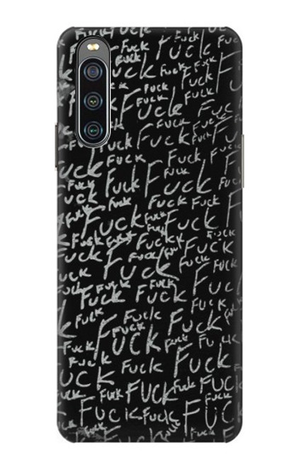 W3478 Funny Words Blackboard Hard Case and Leather Flip Case For Sony Xperia 10 IV