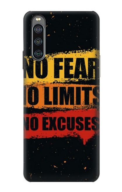 W3492 No Fear Limits Excuses Hard Case and Leather Flip Case For Sony Xperia 10 IV
