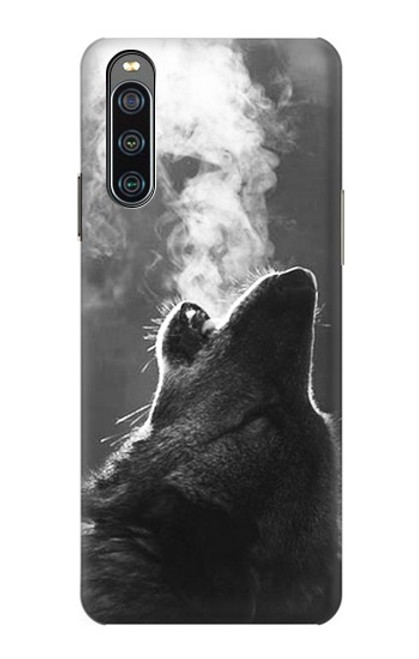 W3505 Wolf Howling Hard Case and Leather Flip Case For Sony Xperia 10 IV