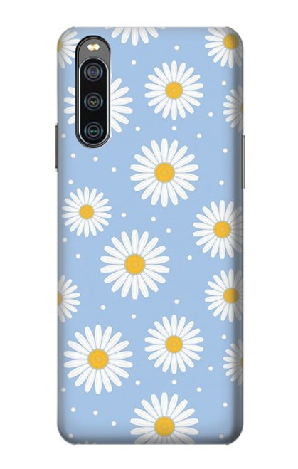 W3681 Daisy Flowers Pattern Hard Case and Leather Flip Case For Sony Xperia 10 IV