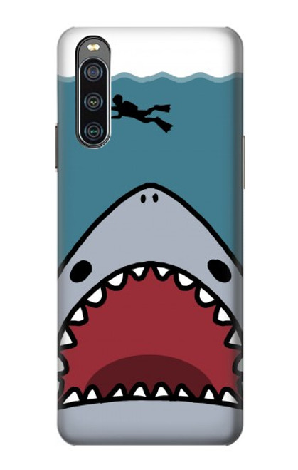 W3825 Cartoon Shark Sea Diving Hard Case and Leather Flip Case For Sony Xperia 10 IV