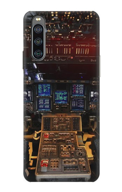 W3836 Airplane Cockpit Hard Case and Leather Flip Case For Sony Xperia 10 IV