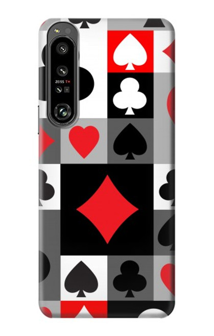 W3463 Poker Card Suit Hard Case and Leather Flip Case For Sony Xperia 1 IV