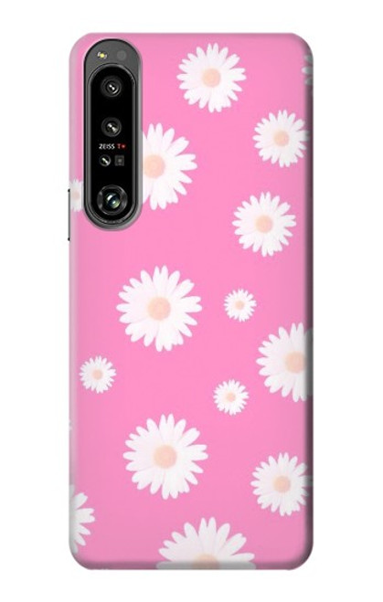 W3500 Pink Floral Pattern Hard Case and Leather Flip Case For Sony Xperia 1 IV