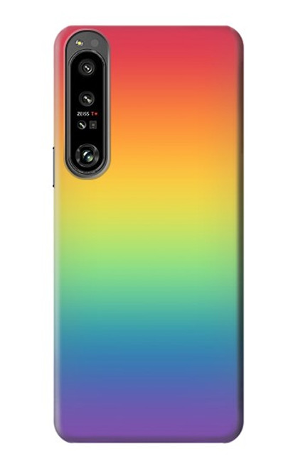 W3698 LGBT Gradient Pride Flag Hard Case and Leather Flip Case For Sony Xperia 1 IV