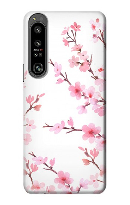 W3707 Pink Cherry Blossom Spring Flower Hard Case and Leather Flip Case For Sony Xperia 1 IV