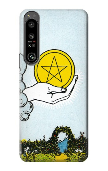 W3722 Tarot Card Ace of Pentacles Coins Hard Case and Leather Flip Case For Sony Xperia 1 IV