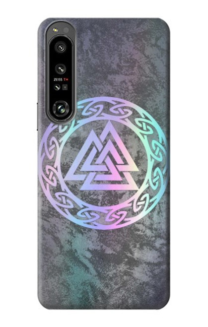 W3833 Valknut Odin Wotans Knot Hrungnir Heart Hard Case and Leather Flip Case For Sony Xperia 1 IV