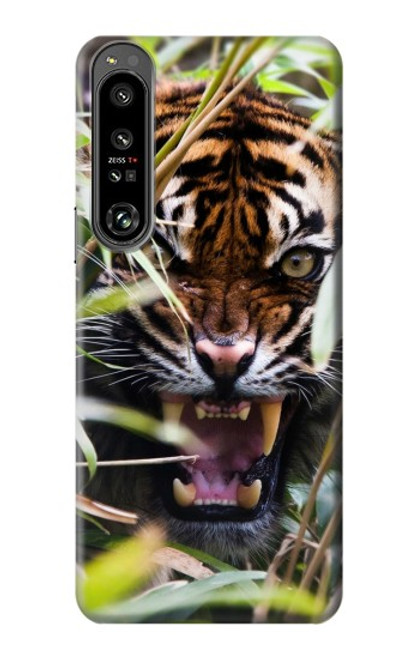 W3838 Barking Bengal Tiger Hard Case and Leather Flip Case For Sony Xperia 1 IV