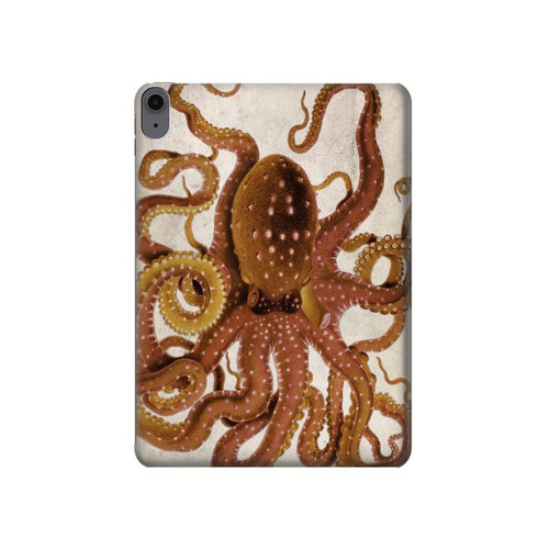 W2801 Vintage Octopus Tablet Hard Case For iPad Air (2022,2020, 4th, 5th), iPad Pro 11 (2022, 6th)