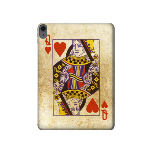 W2833 Poker Card Queen Hearts Tablet Hard Case For iPad Air (2022,2020, 4th, 5th), iPad Pro 11 (2022, 6th)