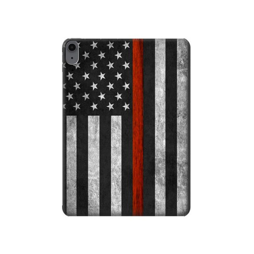 W3472 Firefighter Thin Red Line Flag Tablet Hard Case For iPad Air (2022,2020, 4th, 5th), iPad Pro 11 (2022, 6th)