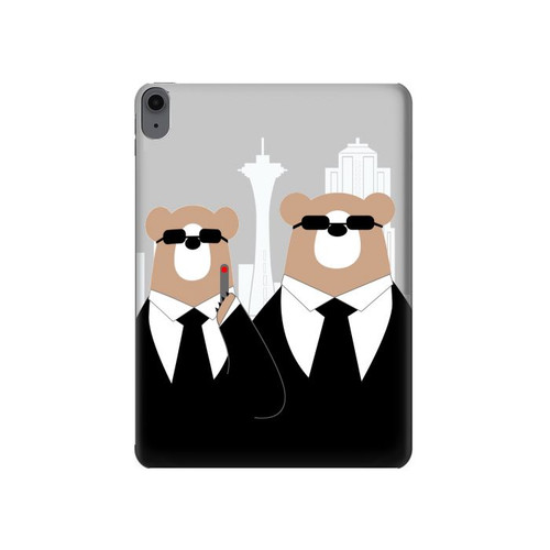 W3557 Bear in Black Suit Tablet Hard Case For iPad Air (2022,2020, 4th, 5th), iPad Pro 11 (2022, 6th)