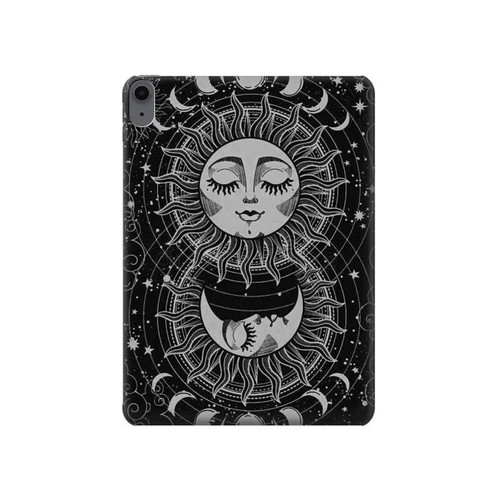 W3854 Mystical Sun Face Crescent Moon Tablet Hard Case For iPad Air (2022,2020, 4th, 5th), iPad Pro 11 (2022, 6th)