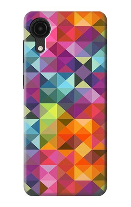 W3477 Abstract Diamond Pattern Hard Case and Leather Flip Case For Samsung Galaxy A03 Core