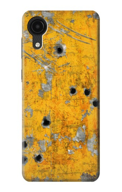 W3528 Bullet Rusting Yellow Metal Hard Case and Leather Flip Case For Samsung Galaxy A03 Core