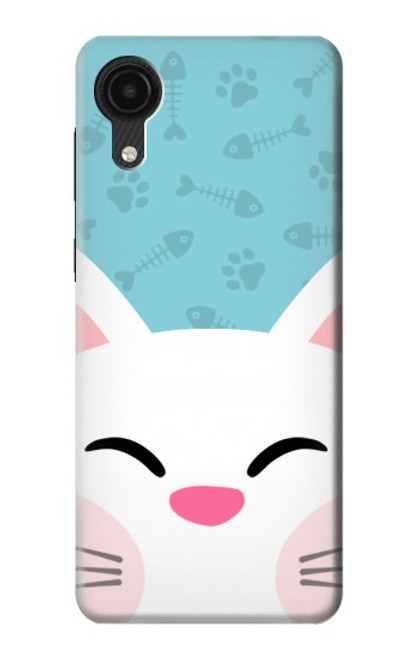 W3542 Cute Cat Cartoon Hard Case and Leather Flip Case For Samsung Galaxy A03 Core