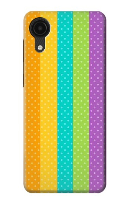 W3678 Colorful Rainbow Vertical Hard Case and Leather Flip Case For Samsung Galaxy A03 Core
