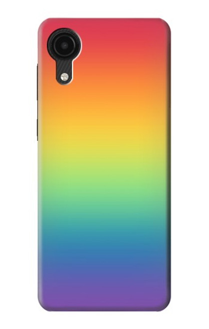 W3698 LGBT Gradient Pride Flag Hard Case and Leather Flip Case For Samsung Galaxy A03 Core