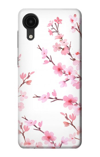 W3707 Pink Cherry Blossom Spring Flower Hard Case and Leather Flip Case For Samsung Galaxy A03 Core