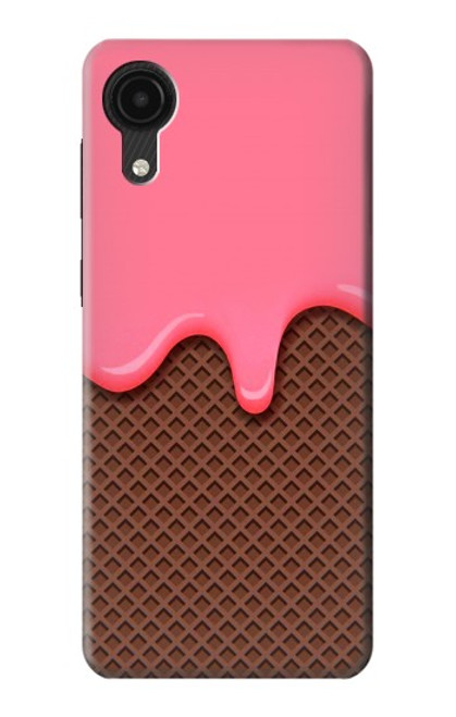 W3754 Strawberry Ice Cream Cone Hard Case and Leather Flip Case For Samsung Galaxy A03 Core