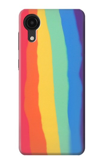 W3799 Cute Vertical Watercolor Rainbow Hard Case and Leather Flip Case For Samsung Galaxy A03 Core