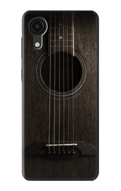 W3834 Old Woods Black Guitar Hard Case and Leather Flip Case For Samsung Galaxy A03 Core