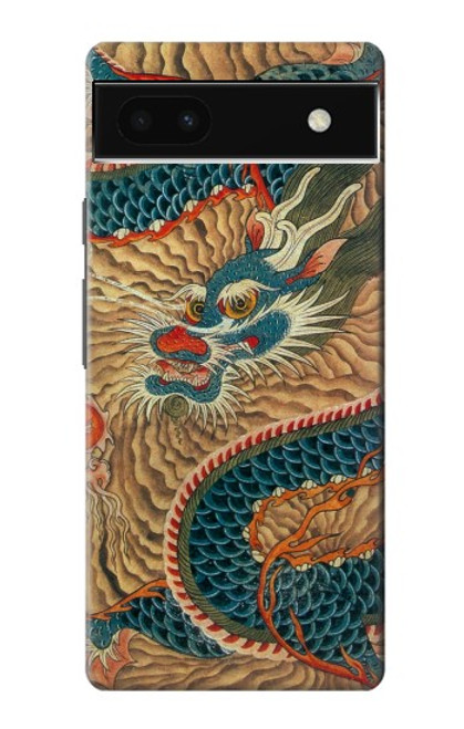 W3541 Dragon Cloud Painting Hard Case and Leather Flip Case For Google Pixel 6a