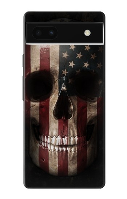 W3850 American Flag Skull Hard Case and Leather Flip Case For Google Pixel 6a