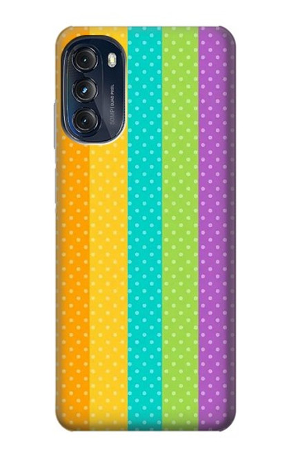W3678 Colorful Rainbow Vertical Hard Case and Leather Flip Case For Motorola Moto G (2022)