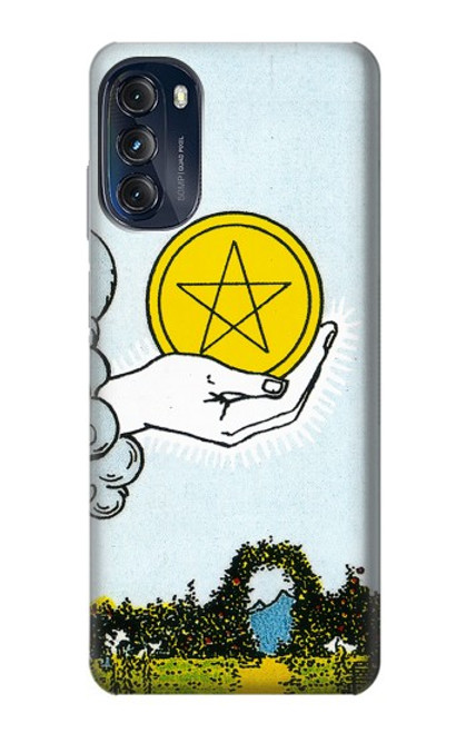 W3722 Tarot Card Ace of Pentacles Coins Hard Case and Leather Flip Case For Motorola Moto G (2022)