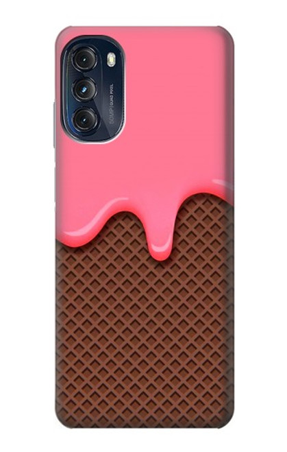W3754 Strawberry Ice Cream Cone Hard Case and Leather Flip Case For Motorola Moto G (2022)