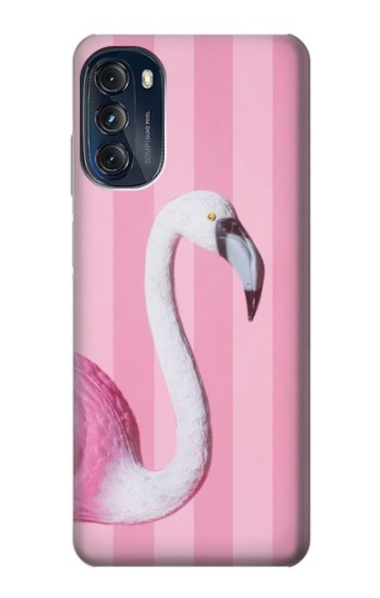 W3805 Flamingo Pink Pastel Hard Case and Leather Flip Case For Motorola Moto G (2022)