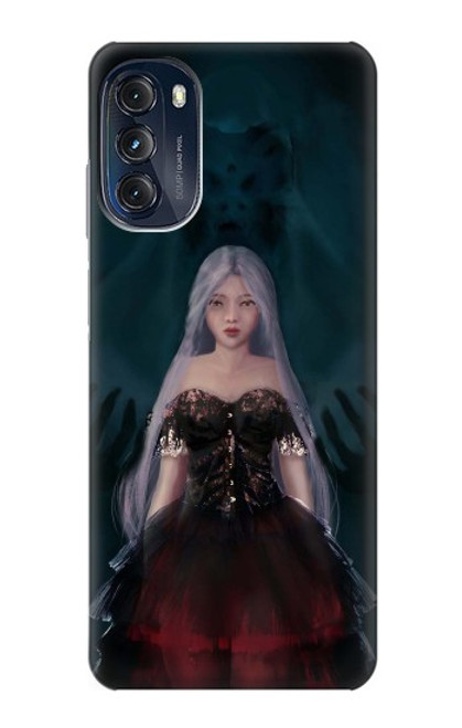 W3847 Lilith Devil Bride Gothic Girl Skull Grim Reaper Hard Case and Leather Flip Case For Motorola Moto G (2022)