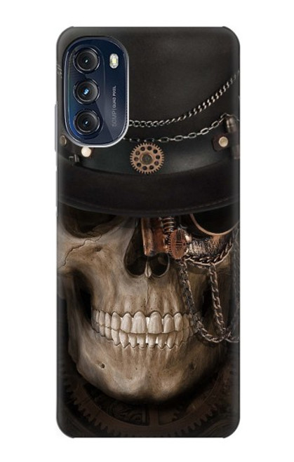 W3852 Steampunk Skull Hard Case and Leather Flip Case For Motorola Moto G (2022)
