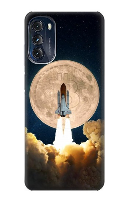W3859 Bitcoin to the Moon Hard Case and Leather Flip Case For Motorola Moto G (2022)