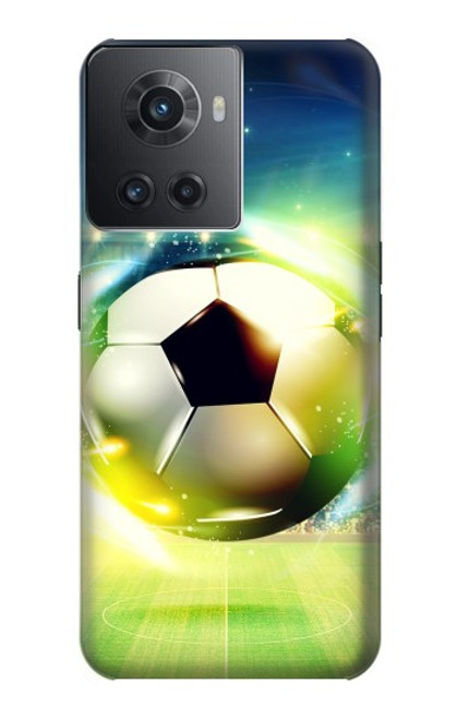 W3844 Glowing Football Soccer Ball Hard Case and Leather Flip Case For OnePlus 10R