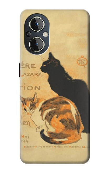 W3229 Vintage Cat Poster Hard Case and Leather Flip Case For OnePlus Nord N20 5G