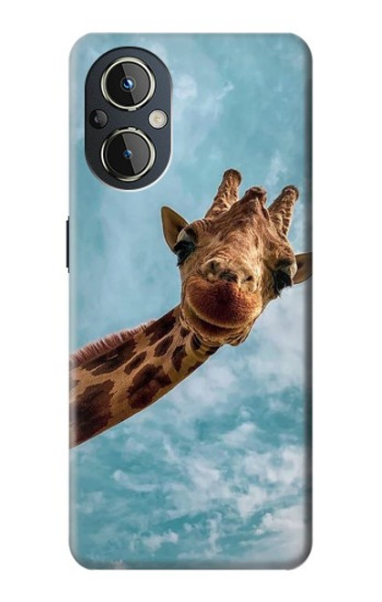 W3680 Cute Smile Giraffe Hard Case and Leather Flip Case For OnePlus Nord N20 5G