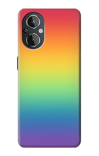 W3698 LGBT Gradient Pride Flag Hard Case and Leather Flip Case For OnePlus Nord N20 5G