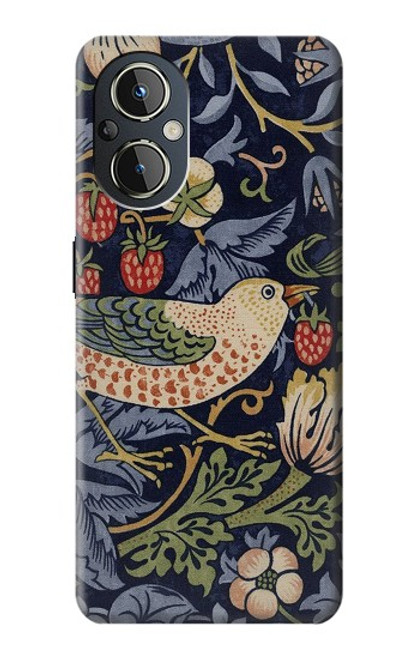 W3791 William Morris Strawberry Thief Fabric Hard Case and Leather Flip Case For OnePlus Nord N20 5G