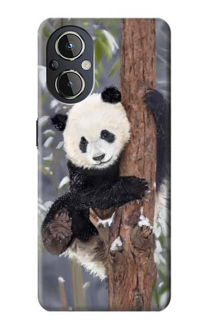 W3793 Cute Baby Panda Snow Painting Hard Case and Leather Flip Case For OnePlus Nord N20 5G