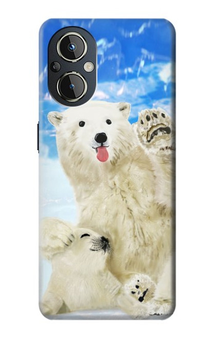 W3794 Arctic Polar Bear and Seal Paint Hard Case and Leather Flip Case For OnePlus Nord N20 5G